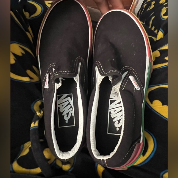 NWT VANS unisex Slip On Rainbow Glitter Platform Sneakers Size 5.5 wmns 4 men’s - Picture 7 of 8